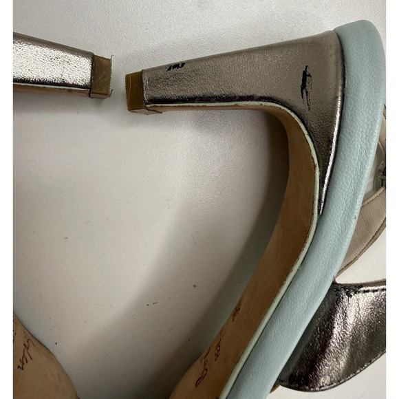 Boden Millie Slingback in Metallic Pewter Size 38.5 Kitten Heel - Picture 4 of 14